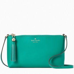 New Kate Spade Amy Ivy Street Crossbody Smooth Leather Winter Green